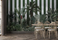 Striped Tropical Jungle Wallpaper : Green Stripes Mural