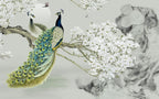 Peacock Blossom Wallpaper : Chinoiserie Branch Mural - View 2