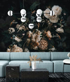 Dark Floral Wallpaper : Moody Peony Rose Bouquet Mural - View 3
