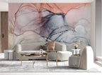 Lilac Marble Wallpaper : Grey Fluid Agate Mural - View 4