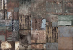 Rusty Concrete Wallpaper : Brown Industrial Panel Mural - View 2