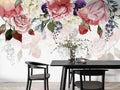 Hanging Roses Wallpaper : Watercolor Floral Cascade Mural