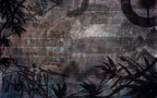 Distressed Grunge Wallpaper : Dark Vintage Collage Mural - View 2
