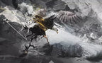 Soaring Eagle Wallpaper : Black and Gold Ink Splash Mural - flat design