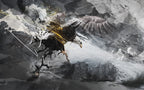 Eagle Ink Splash Wallpaper : Black White Gold Abstract Mural - View 2