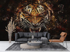 Fierce Tiger Wallpaper : Roaring Tiger Face Mural - View 3