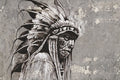 Tribal Chief Portrait Wallpaper : Black and White Graffiti Mural