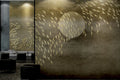 Golden Birds Moon Wallpaper : Brown Mosaic Flight Mural