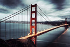 Golden Gate Bridge Wallpaper : San Francisco Bay Photo Mural - flat design