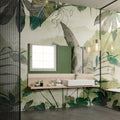 Sage Jungle Wallpaper : Misty Green Tropical Leaf Mural
