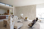 White Abstract Lines Wallpaper : Beige Brush Stroke Pattern - View 2