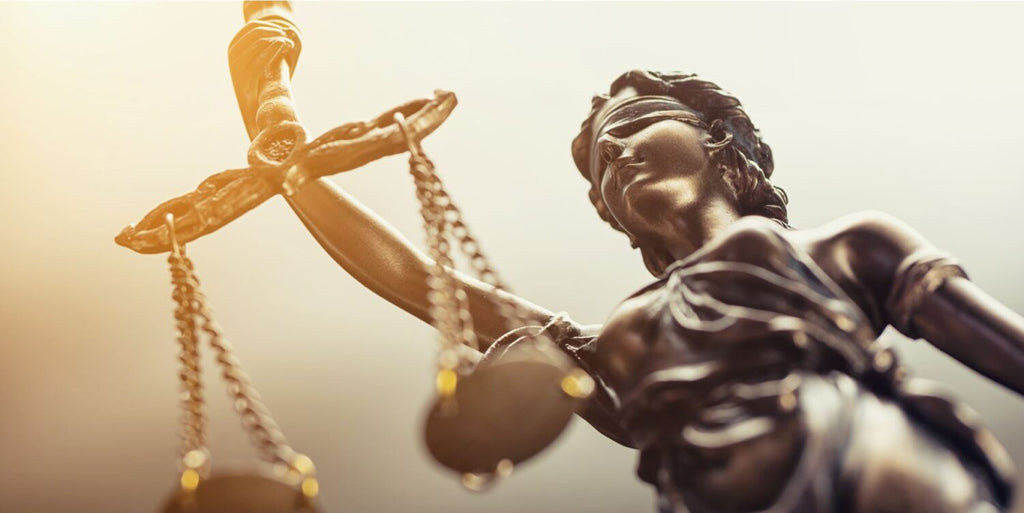 Lady Justice Wallpaper : Bronze Statue Scales Mural - View 2