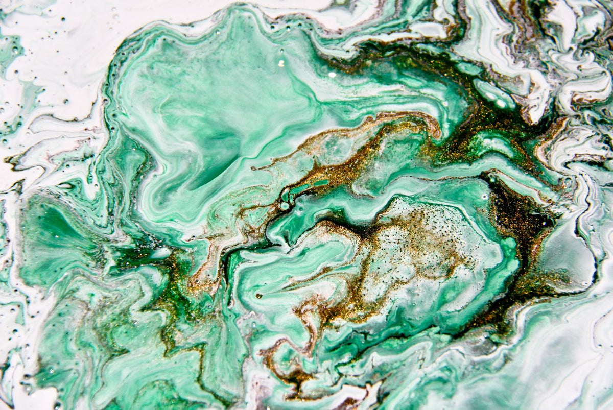 Emerald Marble Wallpaper : Gold Glitter Agate Mural - View 2