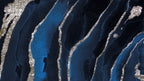 Navy Marble Wallpaper : Silver Glitter Vein Mural - View 2