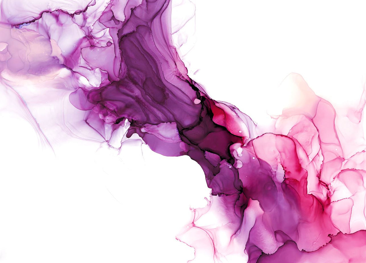 Purple Marble Wallpaper : Magenta Alcohol Ink Mural - View 2