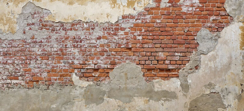 Exposed Brick Wallpaper : 3D Weathered Red Brick Mural - View 2
