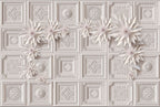Ornate Panel Wallpaper : 3D White Plaster Ceiling Tiles Mural - View 2