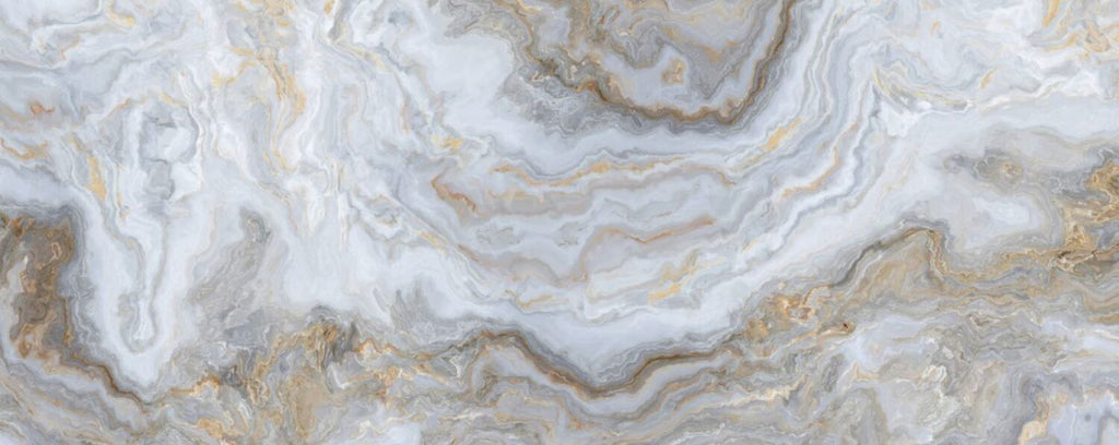 Gold White Marble Wallpaper : Soft Onyx Swirl Mural - View 2
