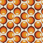 Retro 70s Wallpaper : Orange Circle Geometric Pattern - View 2