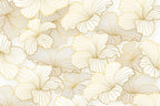 Gold Line Lotus Wallpaper : Art Deco Floral Mural - View 2
