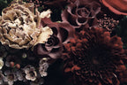 Dark Rose Wallpaper : Burgundy 3D Flowers Mural - View 2