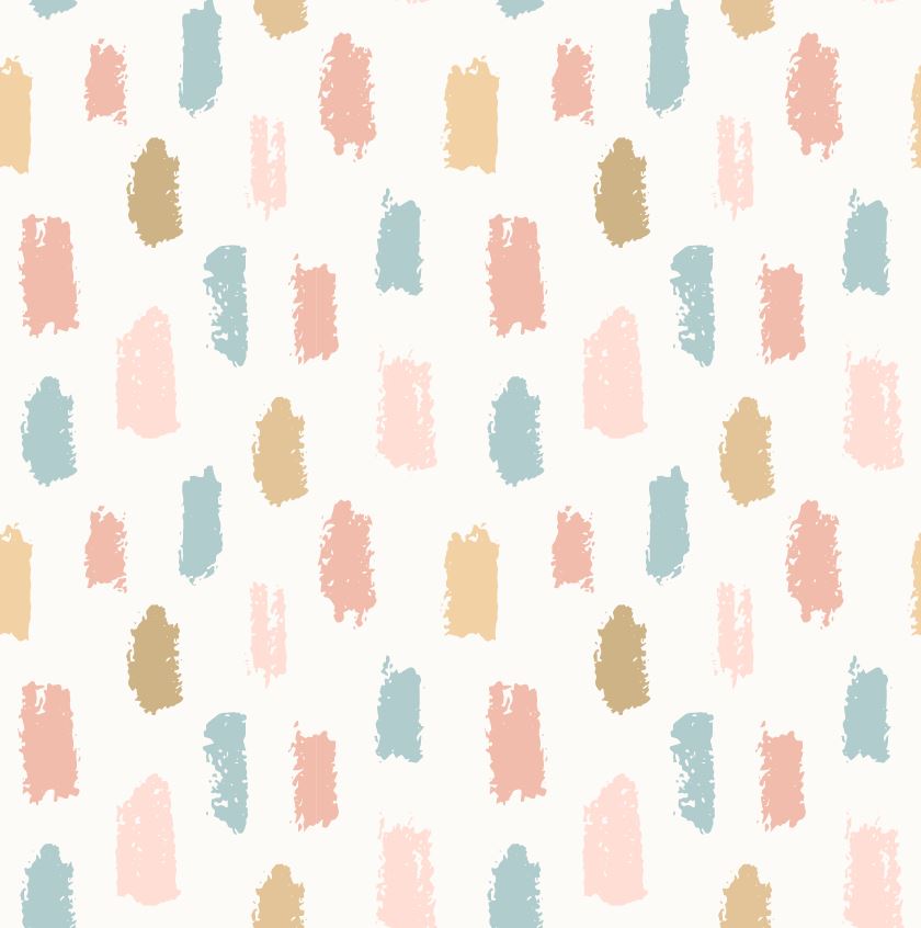 Brush Stroke Wallpaper : Soft Pastel Paint Dabs Pattern - View 2
