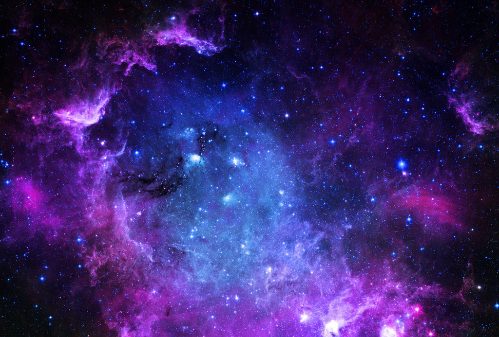 Galaxy Wallpaper : Blue and Purple Starry Nebula Mural - View 2