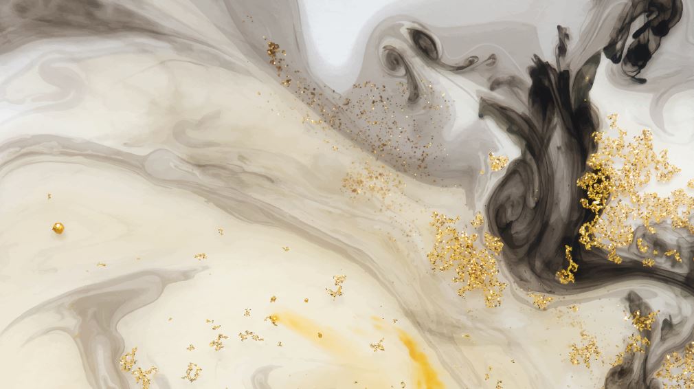 Grey Gold Marble Wallpaper : Smoky Swirl Luxury Mural - View 2