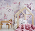 Pink Unicorn Wallpaper : Lilac Watercolour Fairy Sky Mural