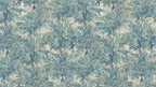 Blue Tree Canopy Wallpaper : Teal Painted Foliage Mural - View 2
