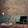 Cream Fern Silhouette Wallpaper : Beige Botanical Shadow Mural