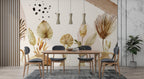 Golden Palm Leaves Wallpaper : Dried Botanical Mural - View 3