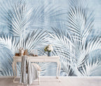 Pale Palm Leaf Shadow Wallpaper : Neutral Botanical Mural - View 4