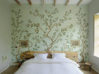 Green Tree Bird Wallpaper : Mint Chinoiserie Branch Mural