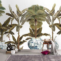 Palm Trees In Vases Wallpaper : Banana Tree Botanical Mural