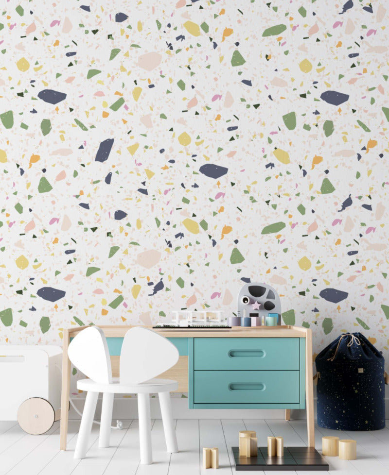 Terrazzo Confetti Wallpaper : Colorful Speckle Pattern