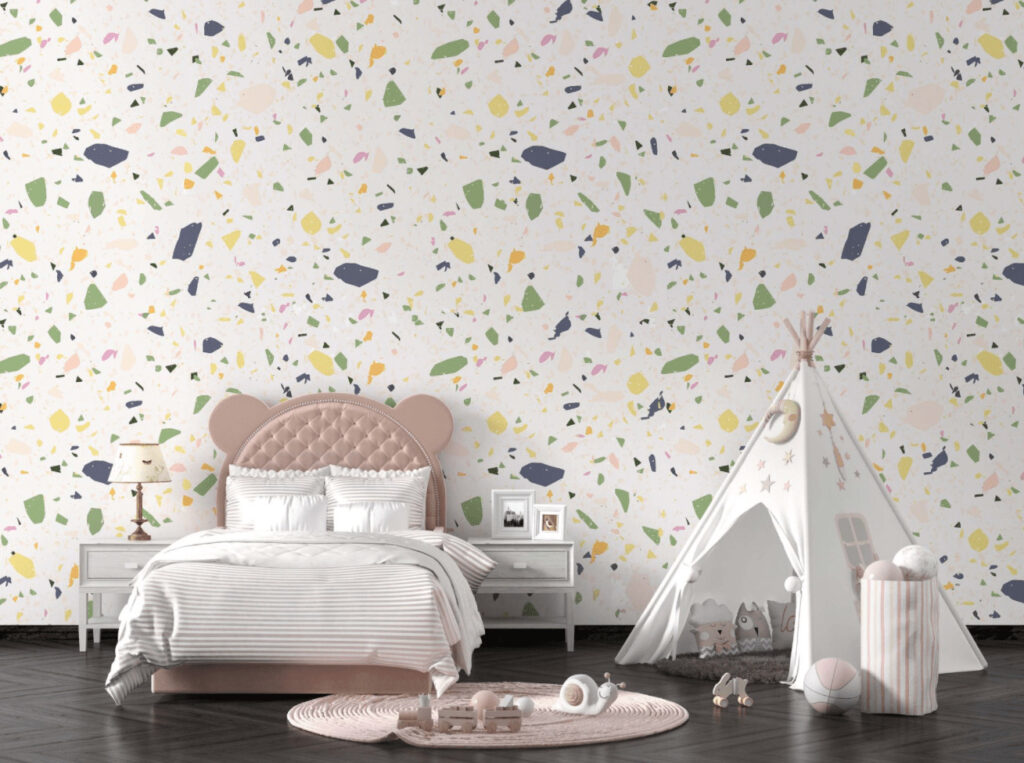 Terrazzo Confetti Wallpaper : Colorful Speckle Pattern - View 3