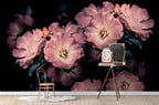 Dark Pink Blossom Wallpaper : Moody Wild Rose Mural - View 3