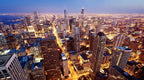 Night City Lights Wallpaper : Aerial Skyscraper Mural - View 2