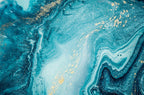 Turquoise Marble Wallpaper : Gold Fleck Agate Mural - View 2