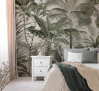 Green Palm Grove Wallpaper : Lush Tropical Trees Mural