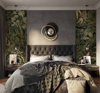 Dark Tropical Plants Wallpaper : Lush Leaf Mix Mural - View 2