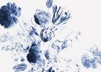 Blue Delft Floral Wallpaper : Indigo Watercolour Tulip Mural - View 2