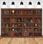 Wooden Bookshelf Wallpaper : Library Books Trompe L'oeil Mural