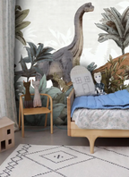 Dinosaur Jungle Wallpaper : Grey Fern and Palm Kids Wall Mural - View 3
