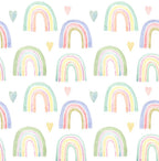 Rainbow Hearts Wallpaper : Pastel Kids Pattern - View 2