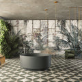 Faded Greenhouse Wallpaper : Distressed Tropical Conservatory Mural