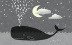Whale and Moon Kids Wallpaper : Grey Night Sky Mural - View 2