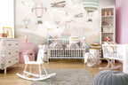 Pastel Circus Wallpaper : Carnival Tents and Balloons Kids Mural - View 5