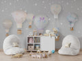 Teddy Bear Balloons Wallpaper : Pastel Starry Nursery Mural